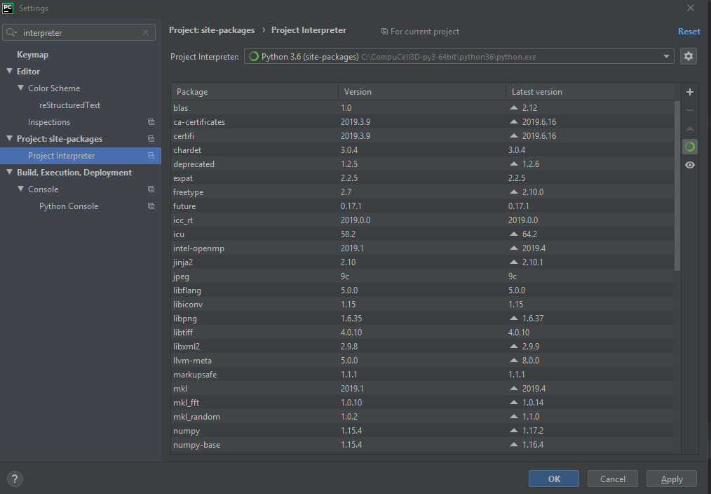 Selecting Python interpreter - done