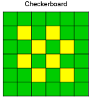 An arrangement of 8 cells in a checkboard pattern. The Medium fills in the empty space.